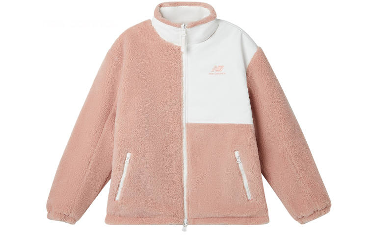 New Balance New Balance Velvet Jackets Unisex Pink Stand Collar Moderate
