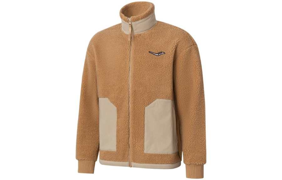 Saucony Jackets Men's Smoke Coffee Color Stand Collar Thickened Other