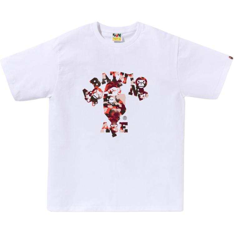 A BATHING APE Bape Map Camo College Milo Tee