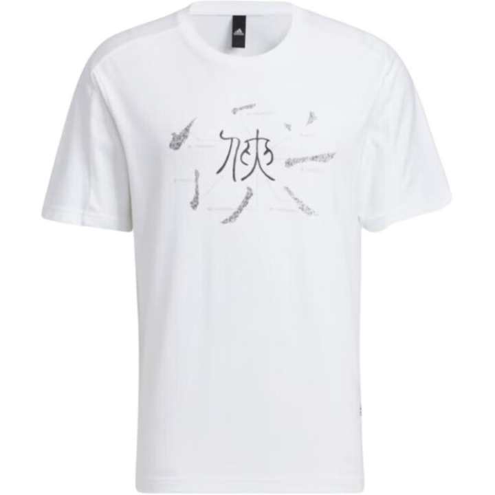 Adidas Adidas T Shirts Men's White Crew Neck Moderate Straight Fit