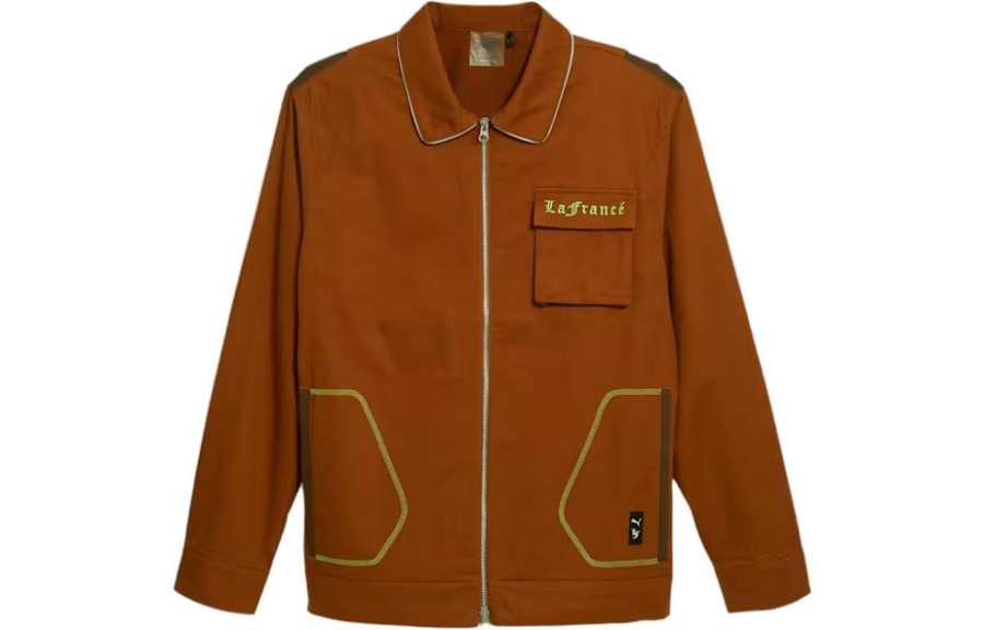 PUMA HOOPS X LAFRANCE Jackets Men's Brown Lapel Moderate Other