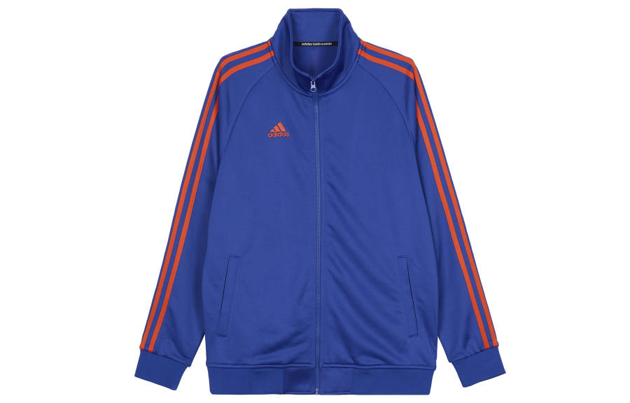 Adidas Adidas 3 Stripes Jackets Unisex Blue Base Orange Stripes Stand Collar Moderate Other
