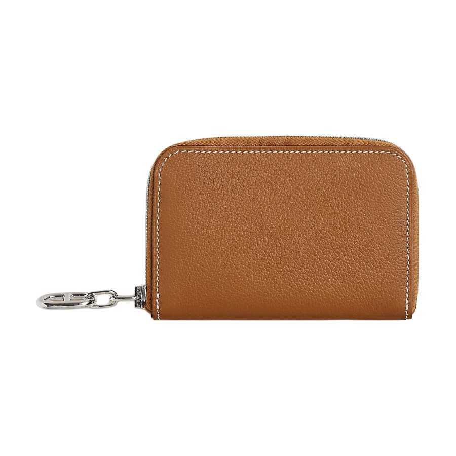 HERMES ZipengoChaine D'Ancre Evercolor Calfskin Card Holder Women's 37 Gold Brown