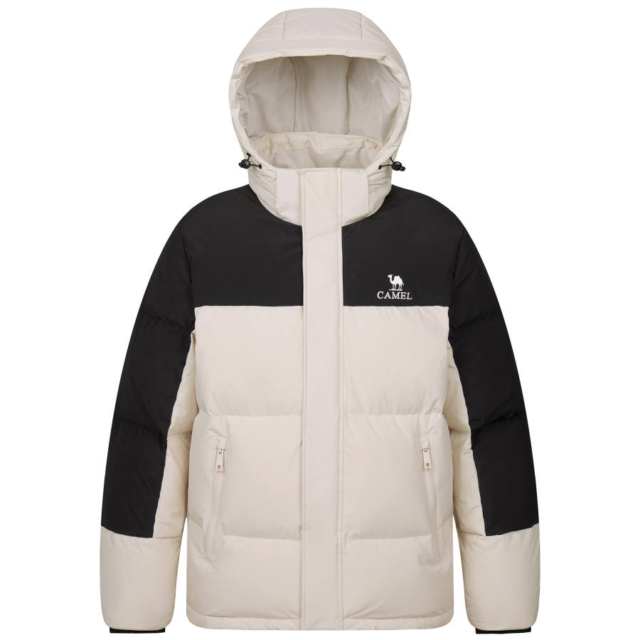 CAMEL Warm Fleece Collection Down Jackets Unisex Detachable Hood Thickened Puffer Jacket