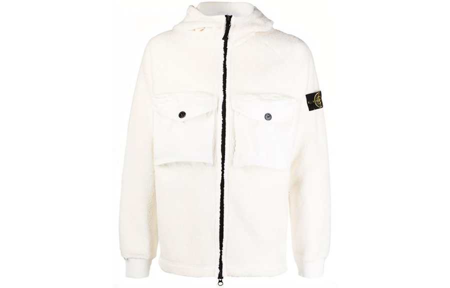STONE ISLAND FW21 Velvet feel Coat Men's White