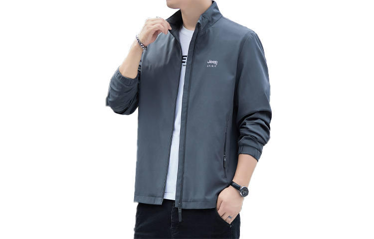 JEEP SPIRIT Jackets Men's Stand Collar Moderate Workwear