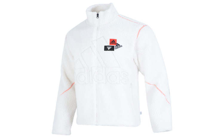 Adidas Adidas Velvet Jackets Men's White Stand Collar Moderate