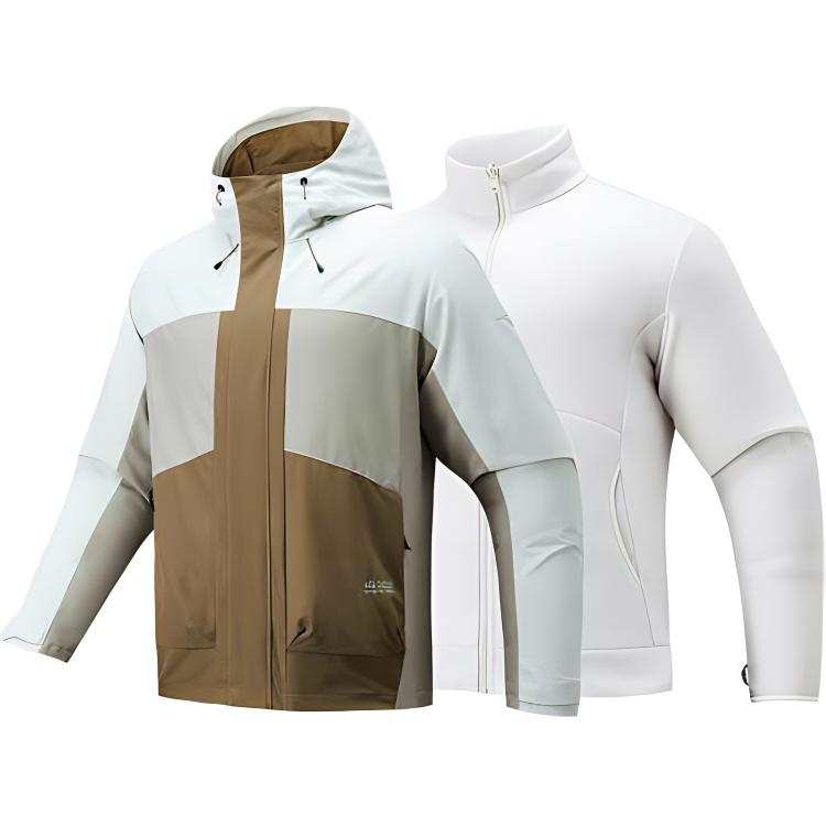 ANTA Anta Jackets & Coats Men's Wheat Grain Gray/Plaster/Date Paste Brown