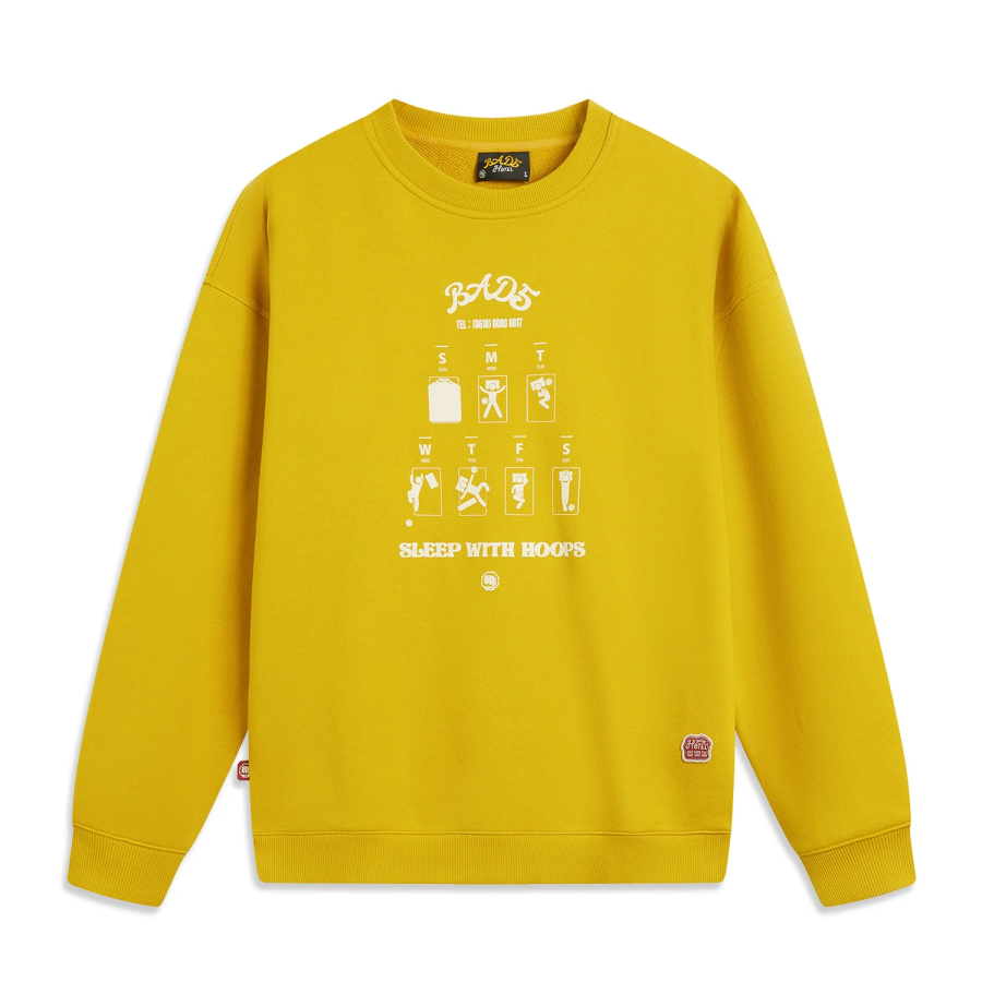 Li-Ning Li Ning Basketball Collection BadFive Collection Sweatshirt Men's Beeswax Yellow