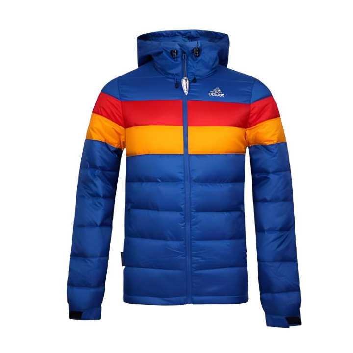 Adidas Adidas Down Jackets Men's Blue Hooded Moderate