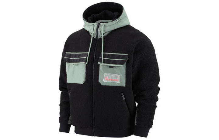 Jordan Jordan Velvet Jackets Men's Black Hooded Moderate