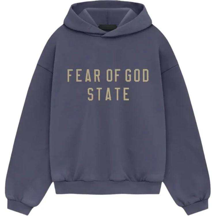 Fear Of God Essentials FW24 HEAVY FLEECE HOODIE Sweatshirt Men's Dark Sea Blue/MARINE