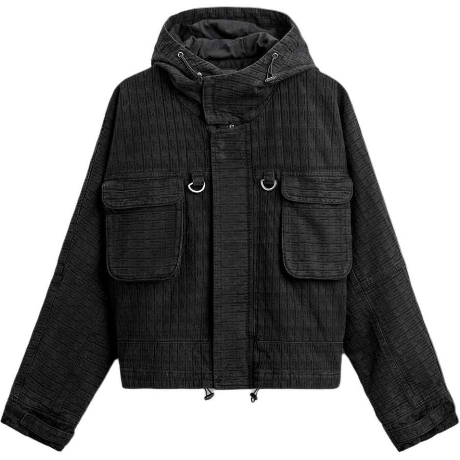 ZARA Denim Jackets Men's Black Hooded Moderate Other