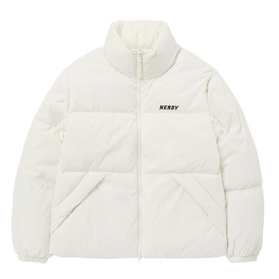 Nerdy Nerdy Down Jackets Unisex Milk White Stand Collar Thickened Other