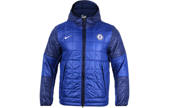 Nike Nike Puffer Jackets Men's Blue With White Lettering Hooded Moderate Other