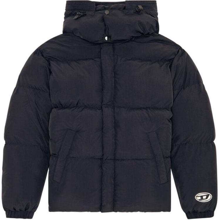 DIESEL DIESEL Down Jackets Men's Black Hooded Moderate