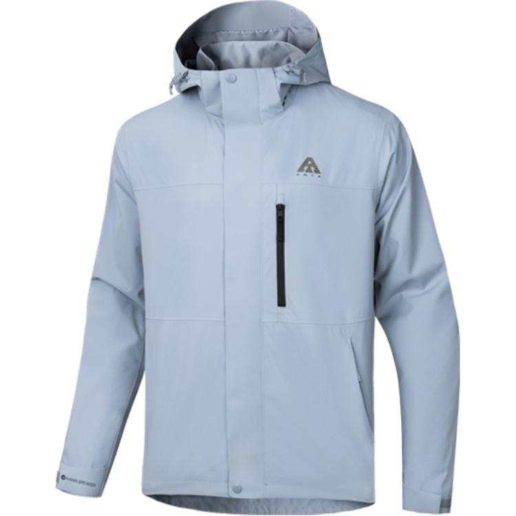 Anta Mountaineering Breathable, Abrasion Resistant, Waterproof, And Windproof Windbreaker Jacket Unisex Mist Gray
