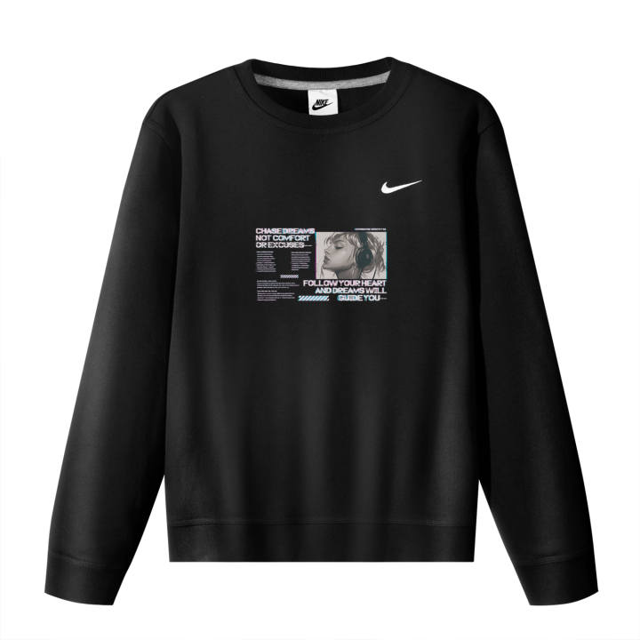 Nike Nike Sweatshirts Unisex Black Crew Neck Moderate Regular