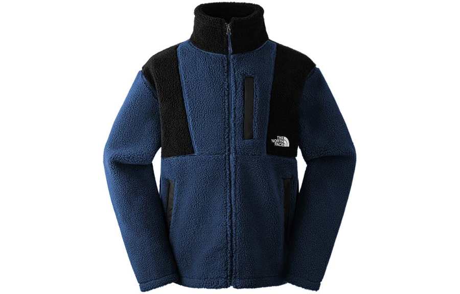 THE NORTH FACE Velvet Jackets Unisex Blue Stand Collar Moderate
