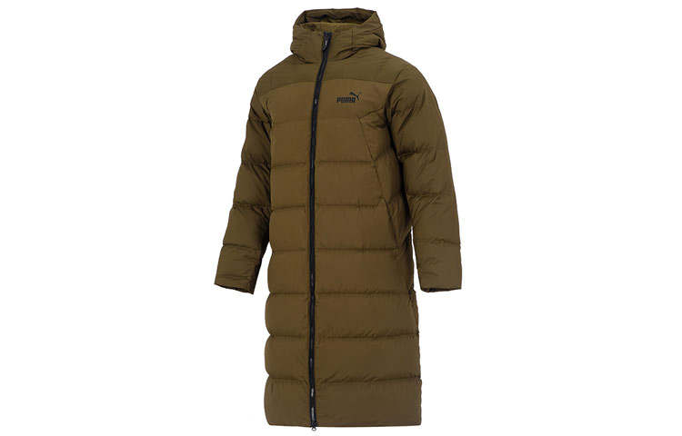PUMA PUMA Down Jackets Men's Dark Green Hooded Thickened Other