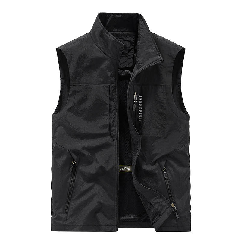 JEEP SPIRIT Vests Men's Stand Collar Moderate Fishing