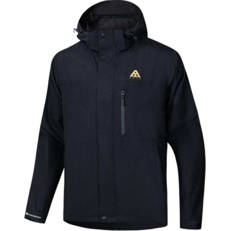 Anta Trail Running Windproof Windbreaker Jacket Unisex Black