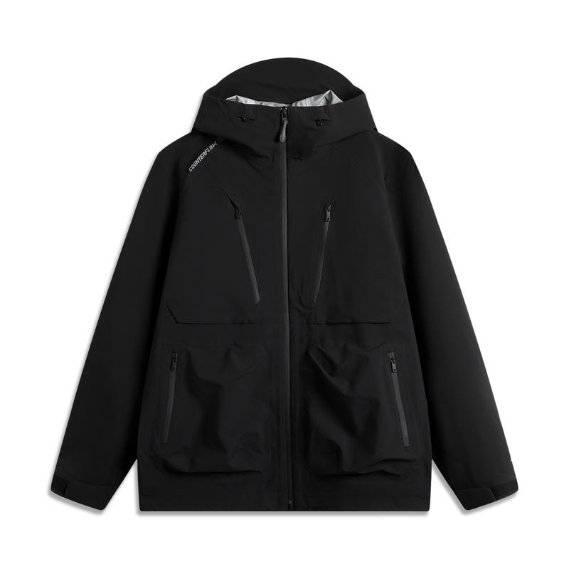 Li-Ning Li Ning Waterproof, Windproof, Breathable, Water Repellent Fleece Lined Thermal 3 in 1 Windbreaker Jacket Unisex Black