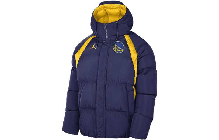 Jordan Jordan Puffer Jackets Men's Blue Hooded Moderate