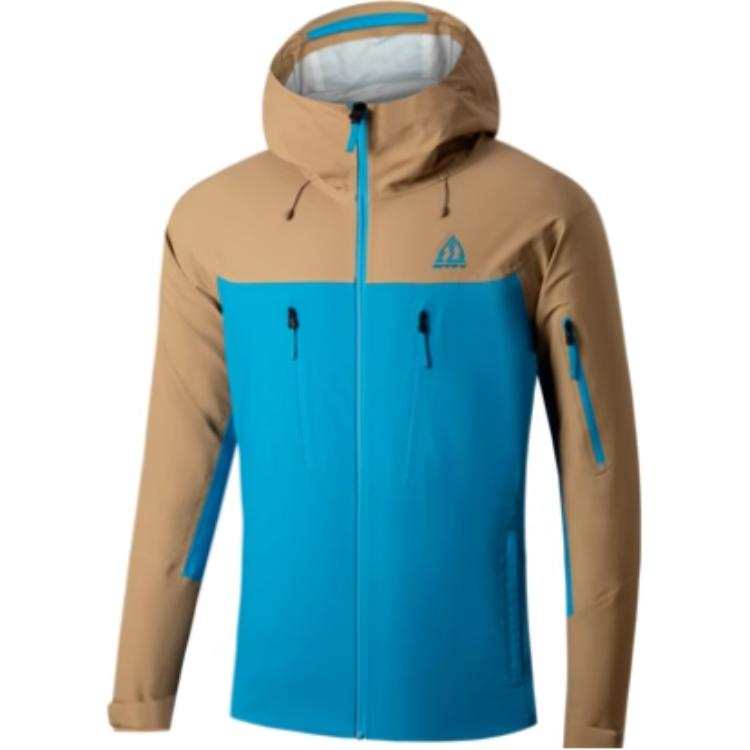 361° Windbreaker Jackets Unisex Tanned Leather/Royal Blue Hooded Moderate