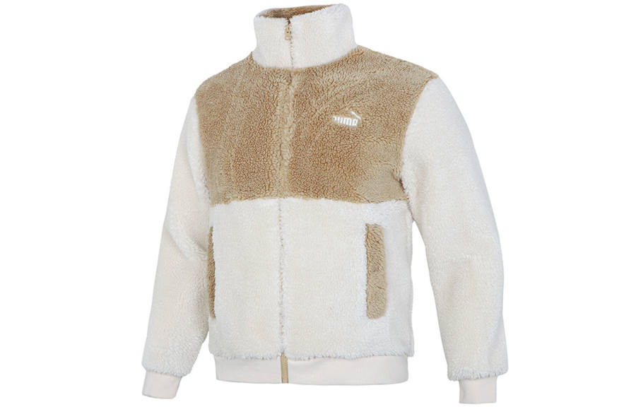 PUMA Velvet Jackets Men's White Stand Collar Moderate
