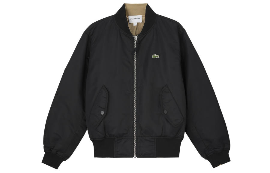 LACOSTE LACOSTE Baseball Jacket Men's Khaki Black