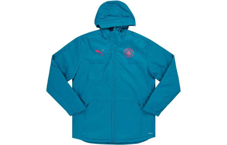 PUMA Jackets Men's Blue Hooded Moderate Chanel Inspired