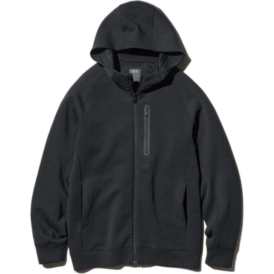 UNIQLO Sweatshirts Unisex Black Hooded Moderate Cardigan