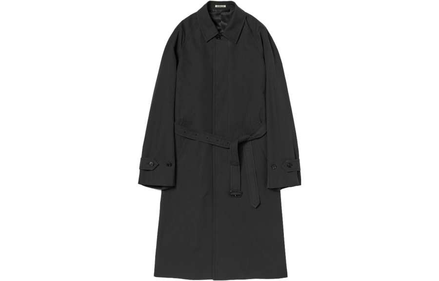 Auralee Coats Men's Ink Black Lapel Moderate Straight Fit