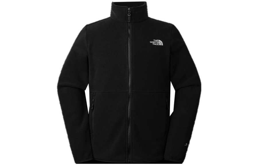 THE NORTH FACE Velvet Jackets Men's Black Stand Collar Thickened