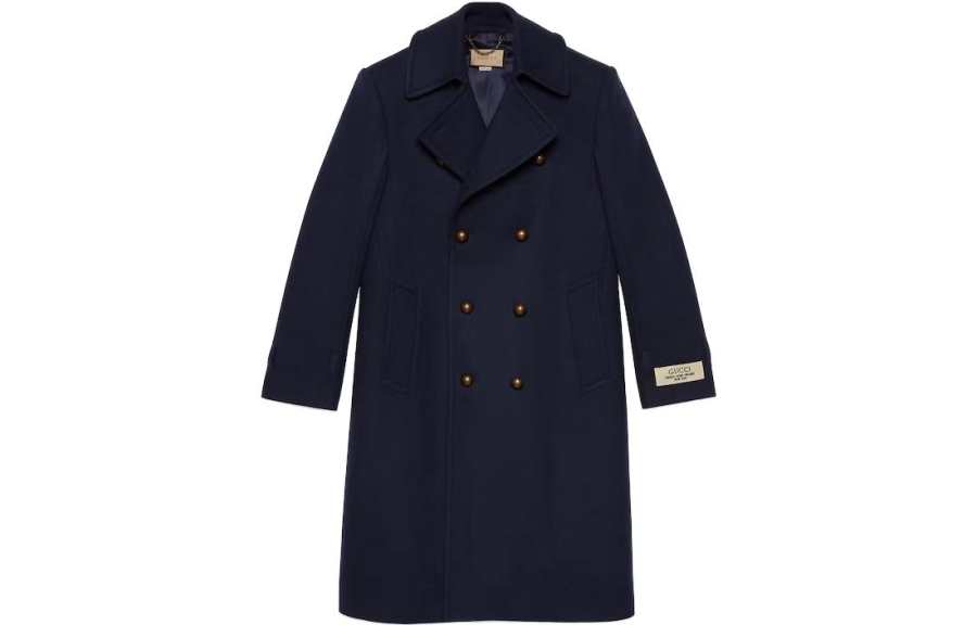 GUCCI GUCCI Logo Patch Double-Breasted Coat