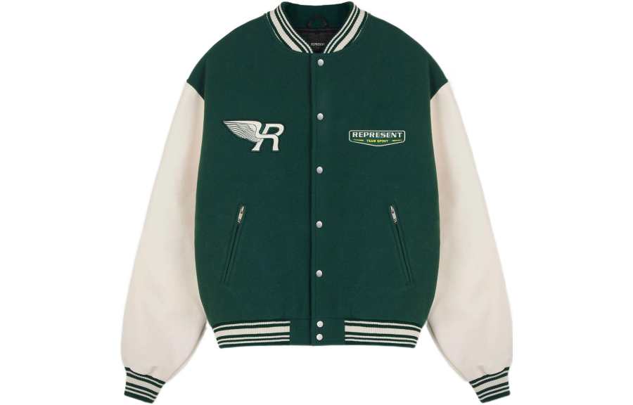 REPRESENT REPRESENT FW22 Baseball Jacket Unisex Green
