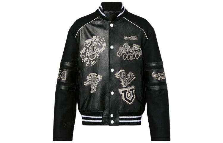 LOUIS VUITTON Pre Owned 2023 Applique detail Varsity Bomber Jacket