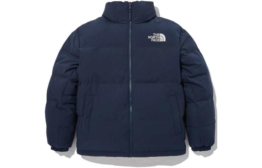 THE NORTH FACE Down Jackets Unisex Blue/White Stand Collar Thickened Other