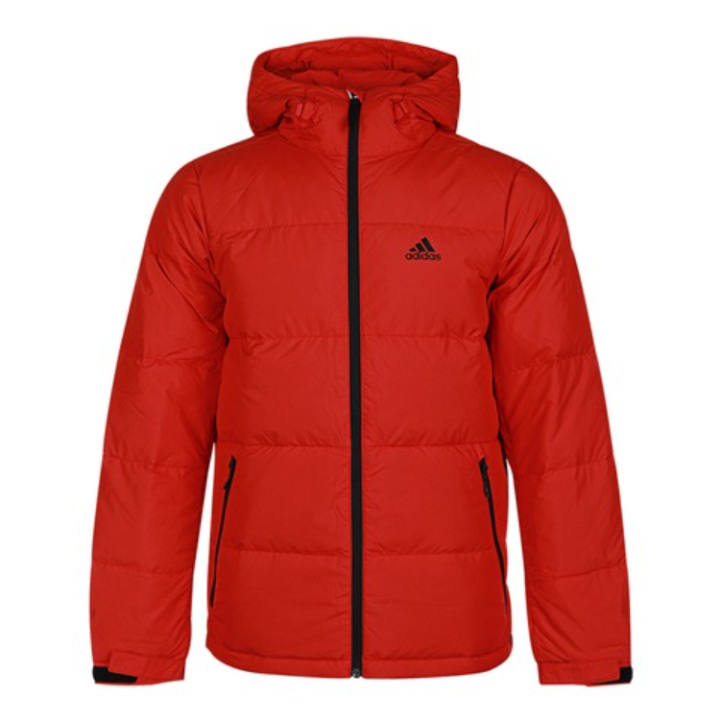 Adidas Adidas Down Jackets Men's Red Hooded Moderate Down Jacket