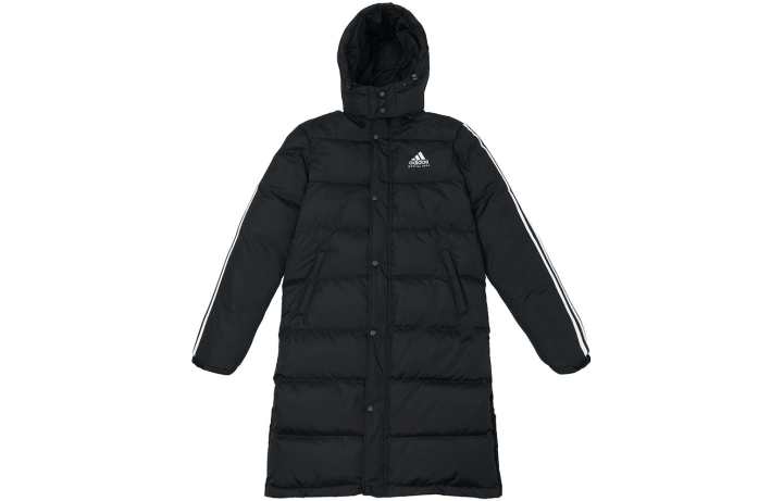 Adidas Adidas Down Jackets Men's Black Hooded Moderate Quilted Down Jacket