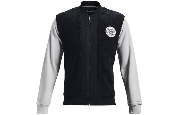 Under Armour Velvet Jackets Men's Black Baseball Collar Thickened And Fleece Lined
