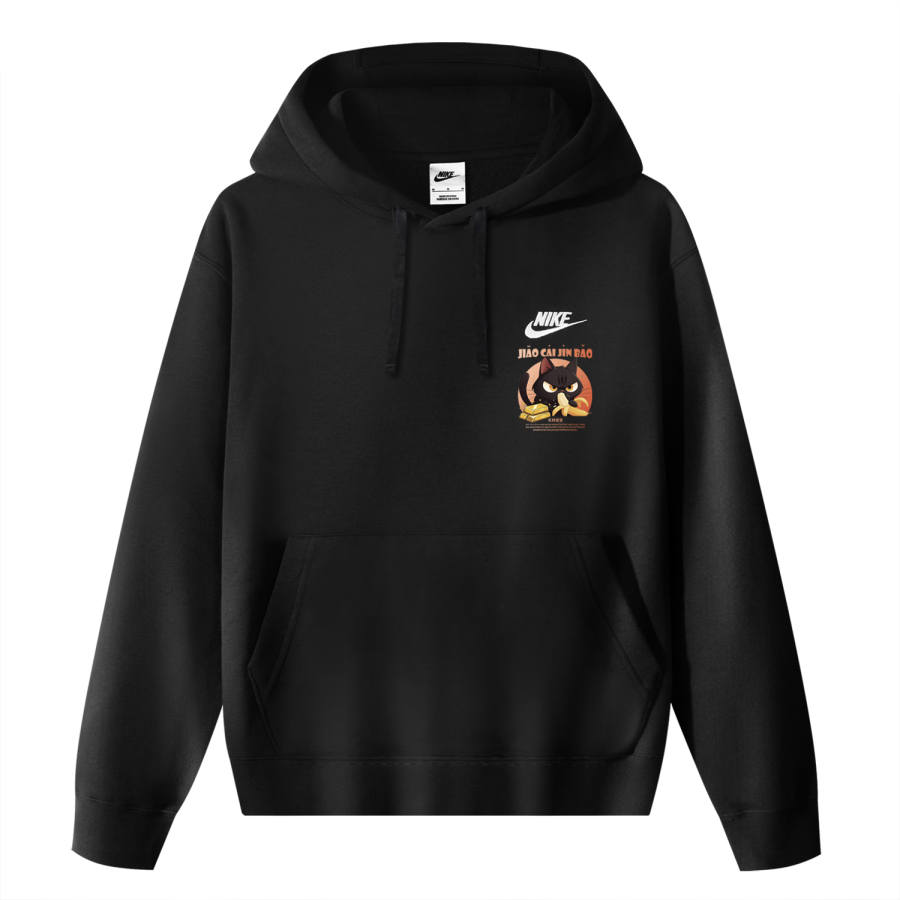 Nike Nike Sportswear ClubCNY Banqiao Wealth Thermal Pullover Fleece Lined Hooded Sports Sweatshirt Unisex Black