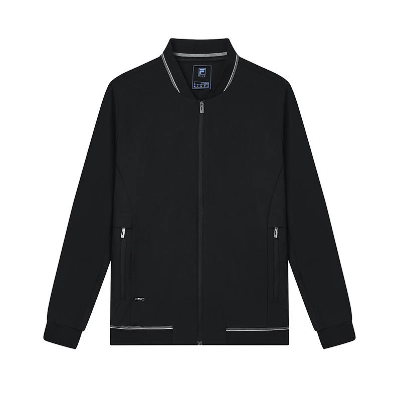 FILA Jackets Men's Jet Black Baseball Collar Moderate