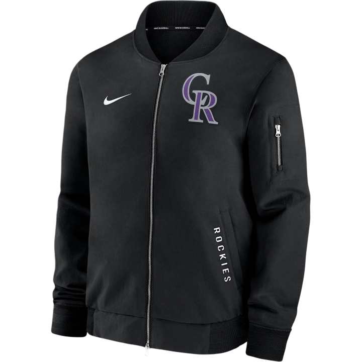 Nike Nike Colorado Rockies Authentic Collection Dugout Men's Nike Mlb Full-Zip Bomber Jacket
