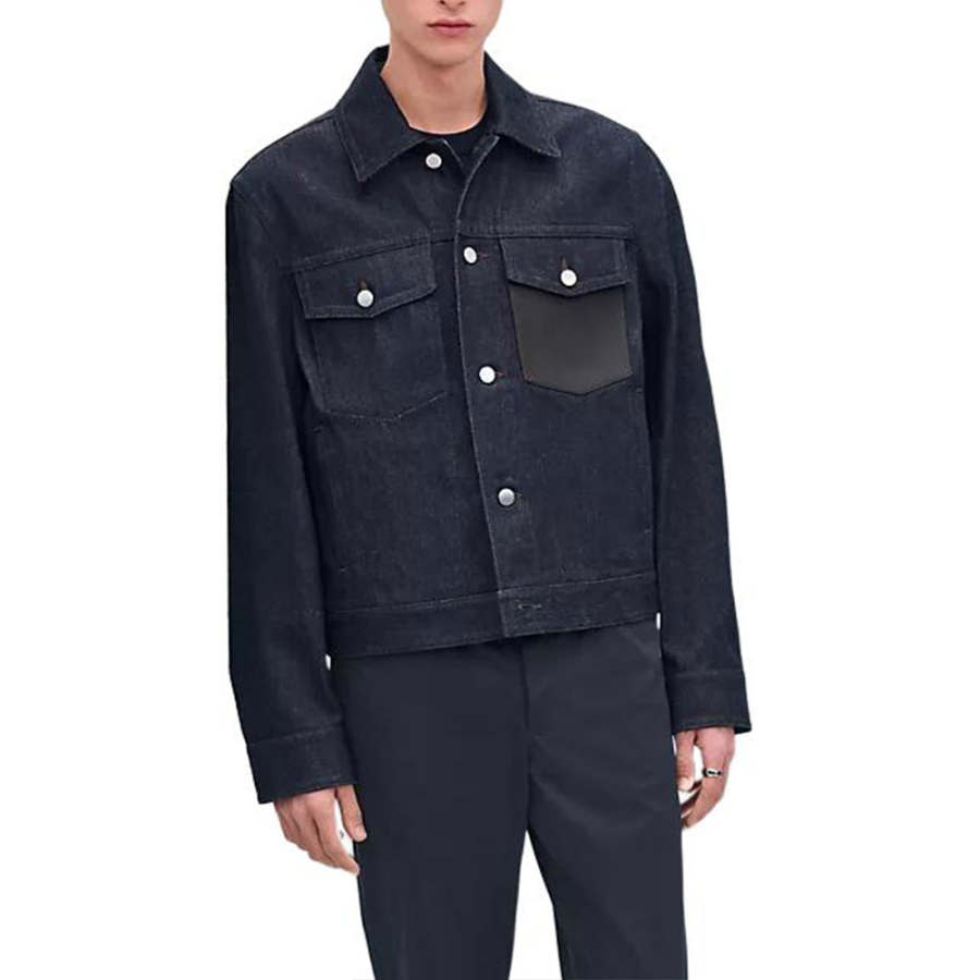 HERMES HERMES SS25 Denim Jacket Men's Marine Blue
