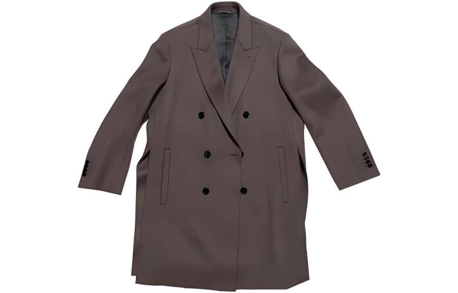 DIOR DIOR Coats Men's Dark Brown Lapel Moderate Straight Fit