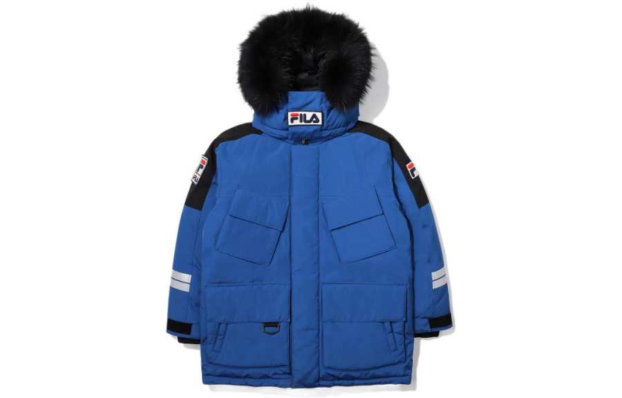 FILA Down Jackets Men's Blue Hooded Moderate Other