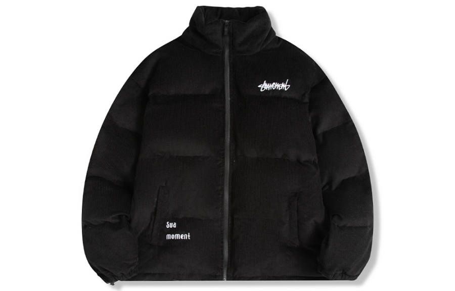Suamoment Puffer Jackets Unisex Stand Collar Thickened