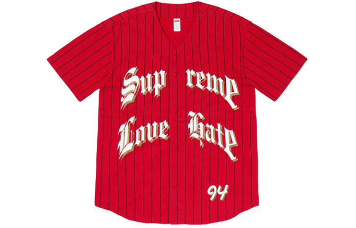 Supreme Supreme Love Hate Baseball Jersey